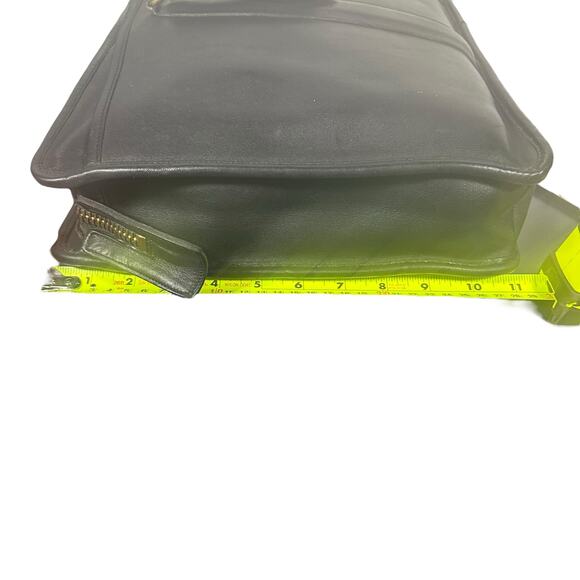 Vintage Coach Black Leather Slim Satchel Briefcase Made in USA 71918902 creed - Picture 4 of 16